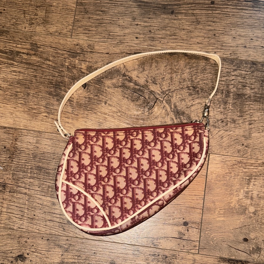 Dior Burgundy Vintage saddle bag